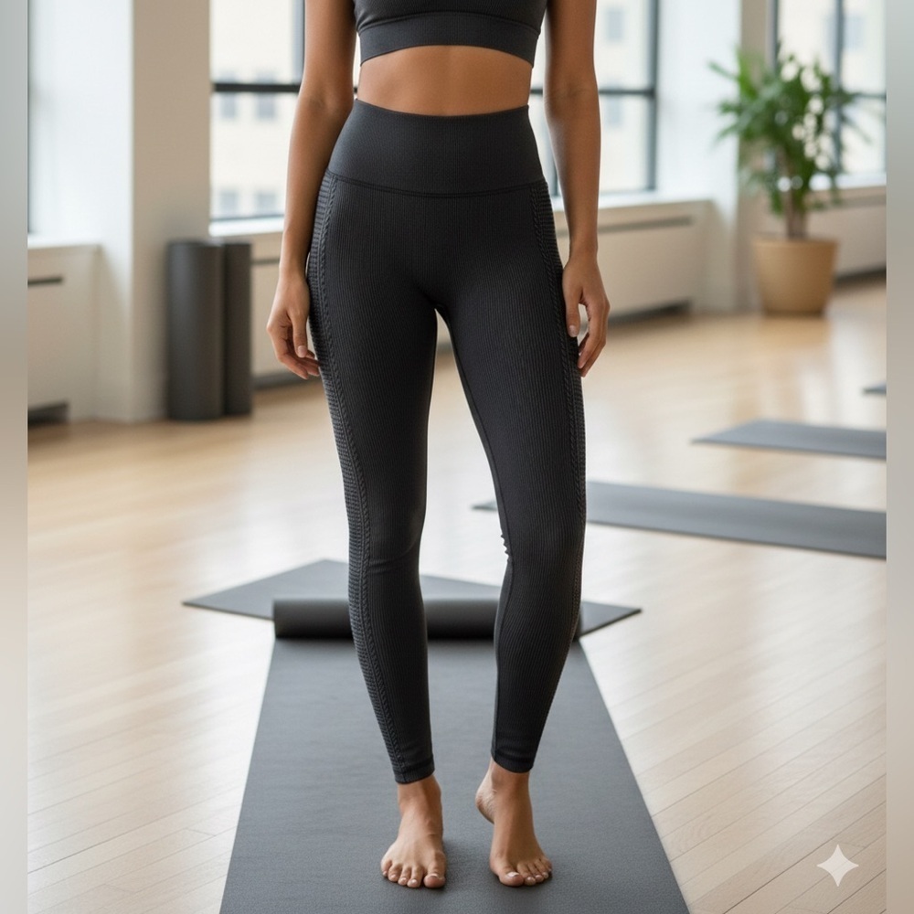 Aerie Dark Gray Ribbed Leggings - Picture 7 of 7